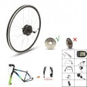 Kit de conversion en vélo électrique Moteur arrière dans le moyeu MXUS XF08C 36 V 250 W Vélo 26" Pour cassette 8–9 vitesses Écran LCD Noir 1