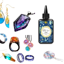 Kit de rășină UV cu mini lampă UV, cristal, uscare rapidă, rășină epoxidică, lipici dur, DIY, fabricare de bijuterii, artizanat 2