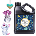 Kit de rășină UV cu mini lampă UV, rășină epoxidică dură, transparentă, cu întărire rapidă, adeziv pentru fabricarea de bijuterii DIY 2