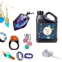 Kit de rășină UV cu mini lampă UV, rășină epoxidică dură, transparentă, cu întărire rapidă, adeziv pentru fabricarea de bijuterii DIY 3