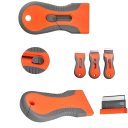 Kit de retrait de colle 10 lames Grattoir à main orange pour étiquettes autocollantes et résidus de peinture sur surfaces lisses 5