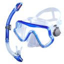 Kit de snorkeling Lunettes 16,5 x 8,8 cm avec joint en silicone et verre trempé + tuba 43 cm avec soupape d'air 4