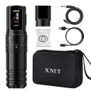 Kit de stylo de tatouage sans fil avec une capacité de batterie de 2400 mAh Machine de tatouage électrique et maquillage permanent avec câble USB-C et câble RCA Machine à tatouer avec écran OLED pour débutants et professionnels dans le kit Stylo de tatouage durable avec course réglable 14,5 x 3,6 cm 1