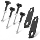 Kit di montaggio per piastre di recupero su portapacchi 4 viti con testa di serraggio 2 piastre Acciaio inossidabile Nero Per offroad 4x4 1