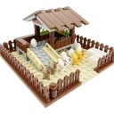 Kit mini poulailler 12,5 x 12,5 cm Cour de poules avec des poules et des œufs Kit créatif pour enfants Modèle de ferme pour jouer et construire 1