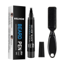 Kit para rellenar barba con pincel y lápiz de color. Corrección de barba resistente al agua. Aspecto más grueso. Cobertura de canas. Modelado de barba. Estilismo. 6