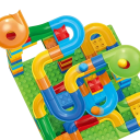 Kit tobogán infantil 88 piezas Bloques de construcción Embudo Pista de bolas 13 x 12 cm 2