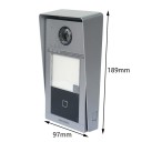 Kit videointerfono con monitor touch da 7", telecamera da 2MP, lettore RFID e alimentazione PoE, alluminio, IP65, argento-nero, per case 2