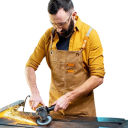 Kitchen Canvas Work Apron 78x68 cm Oilproof Waterproof with Tool Pockets Unisex Fashionable Barbecue Apron for Men and Women 8