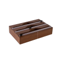 Kitchen Film Dispenser with Bamboo Box Dark Wood Film Cutter Bag and Pouch Holder Kitchen Organiser with 3 Rolls 1