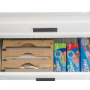 Kitchen Film Dispenser with Bamboo Box Light Wood Film Cutter Bag and Pouch Holder Kitchen Organiser 3 Rolls 2