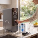 Kitchensäiliö veden puhdistamiseen käänteisosmoosilla, TDS-näyttö, 2:1 virtaus-suhde, 800G 2,1 l/min, 4-vaiheinen RO-suodatus, musta, allastason alle 4