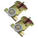 Kladky pro posuvné dveře s pružinovým mechanismem a vodicím kolečkem, kov a plast, zlatý pozinkovaný povrch, náhradní díl 2