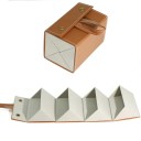 Klappetui für 4 Brillen 16,5 x 10,5 x 10,6 cm Leder-Klappetui für Brillen mit Vlies Edler Reiseschutz 7