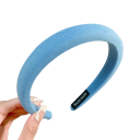 Klassisk bred farvet hårbånd 12 cm Universel størrelse Polstret stof hårbånd Elegant damemode tilbehør 7