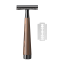 Klassisk ensidig barbermaskine 5 stk. udskiftningsblade Rustfrit stål Metal barberhoved Manuel barbermaskine til daglig brug 1