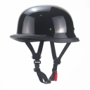 Klasyczny kask motocyklowy retro czarny Otwarty kask motocyklowy z wzorem vintage Stylowy kask motocyklowy do skutera i choppera 1