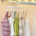 Kleiderbügel aus Kunststoff 2 Stück 38 x 17 cm mit 6 drehbaren Haken Tragkraft 10 kg Praktisches Kleiderbügel-Set Kleiderbügel Schrank-Organizer 3