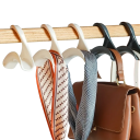 Kleiderbügel aus Kunststoff für Taschen, 10 Stück, 10 x 10 x 3,5 cm, praktische Kleiderbügel für Krawatten und Gürtel, Organizer für den Kleiderschrank, leicht und langlebig 1