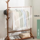 Kleiderschutz 150 x 120 cm Transparent-Weiß extra breiter Schutzbezug gegen Staub und Feuchtigkeit für Kleiderständer und lange Kleidung 4