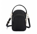 Kleine Damen Crossbody-Tasche mit oberem Griff und verstellbarem Schultergurt mit Reißverschlusstaschen Nylon und Polyester 12 x 18 x 7 cm 3