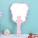 Kleurrijke handspiegel in de vorm van een tand, kleine spiegel voor tandheelkundig onderzoek en make-up, draagbare spiegel met handvat, hoge definitie 8