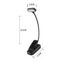 Klip LED lampje voor boeken op batterijen 3x AAA 5 LED Flexibele arm 360° Hoogte 24,3 cm Zwart Voor lezen in bed studie en reizen 6