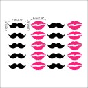 Klistermärken 10x mustasch och 10x läppar 4