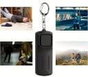 Kľúčenka svietidlo so zvukovým alarmom 130 dB nabíjacia cez USB s LED svetlom rozmery 146 x 60 x 30 mm na osobnú bezpečnosť pre ženy aj deti 2