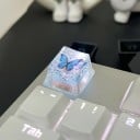 Knapdæksel med sommerfuglemønster dekorativ OEM harpiks gennemsigtig artisan keycap til mekanisk tastatur gaming setup 1
