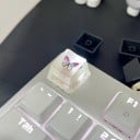 Knapdæksel med sommerfuglemønster dekorativ OEM harpiks gennemsigtig artisan keycap til mekanisk tastatur gaming setup 3