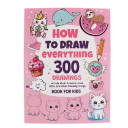 Kniha kreslení pro děti 300 návodů krok za krokem formát A4 vzdělávací knížka růžová učení kreslení roztomilých obrázků 1