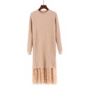 Knit Dress with Lace 3