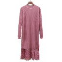 Knit Dress with Lace 4