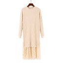 Knit Dress with Lace 5