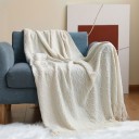 Knitted Blanket with Fringes 127 x 152 cm 7