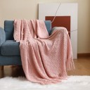 Knitted Blanket with Fringes 127 x 152 cm 4