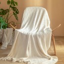 Knitted Blanket with Fringes 127 x 152 cm 10