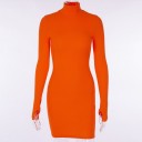 Knitted Dress with a Stand-Up Collar 3