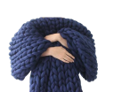 Knitted Wool Blanket 80 x 80 cm 4