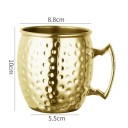Kobberkrus med hamret overflade og håndtag 530 ml i kobber 8,8 x 10 x 8,8 cm til servering af drikkevarer derhjemme og ved sammenkomster 8