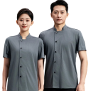 Kochjacke kurzarm Stehkragen Knöpfe Polyester Arbeitskleidung für die Küche gastronomische Kleidung 5