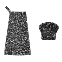 Kochmütze und Schürze mit Druck von Küchenwerkzeugen Polyester Arbeitskleidung für die Küche zum Kochen Gastronomie 1