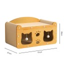 Kočičí škrabadlo a pelíšek 2 v 1 s domkem a kartonovými škrabacími deskami 27 x 51 x 30 cm dřevo pro kočky k drápání i odpočinku 2