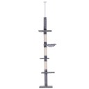 Kočičí škrabadlo ke stropu s hamakem a plošinami nastavitelné 230-260 cm základna 34 x 40 cm sisalový sloup nosnost 15 kg do bytu 1