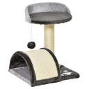 Kočičí škrabadlo s pelíškem a sisalovým obloukem výška 46 cm podstava 37 x 35,5 cm sisalový sloupek s hračkou pro kočky do 4 kg 2