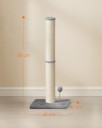 Kočičí škrabadlo vysoký sloupek s hračkou výška 85 cm podstava 40 x 40 cm sisalový sloup k drápání šedé pro kočky do bytu 2