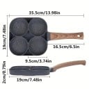 Koekenpan voor spiegelei en pannenkoeken met 4 vormen van 9,5 cm in diameter en een anti-aanbaklaag in donkergrijze kleur voor inductie en gasfornuis 2