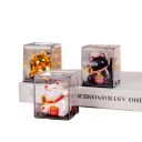 Koira Maneki Neko aurinkosähkön lataus Liikkuva kissa onnen ja vaurauden houkuttelemiseksi ilman paristoja Onnen koriste 1