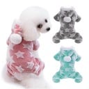 Koiran pyjama hupulla Fleece 2,5-3,5 kg Lämpimiä vaatteita pienille koirille ja pennuille Pehmeä fleece-pyjama Mukava leikkaus 1